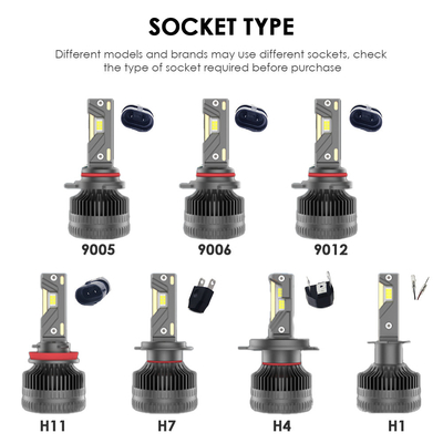 Masters A10 150W 16000lm 6500K 3570 CSP Chips  9005/9006/9012/H1/H4/H7/H11 LED Headlight Bulb